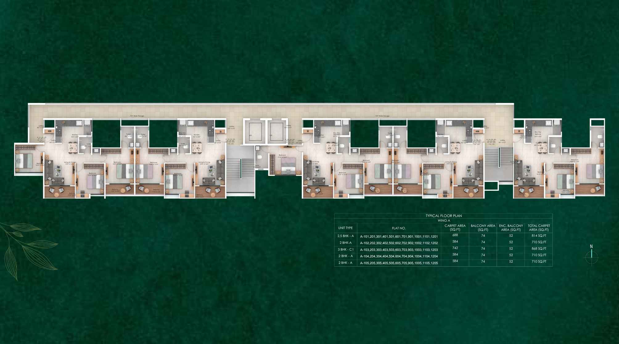Pragati-Aranyam-typical-Floor-Plan-Wing-A